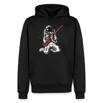 Bassiste astronaute - Sweat à capuche Premium bio Homme - noir - Devant - Nico (187cm)