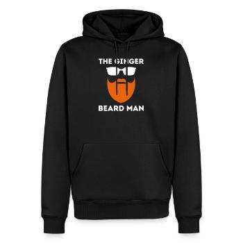 Mann mit roten Haaren und rotem Bart - Männer Premium Bio Hoodie - Schwarz - Vorne - Nico (187cm)