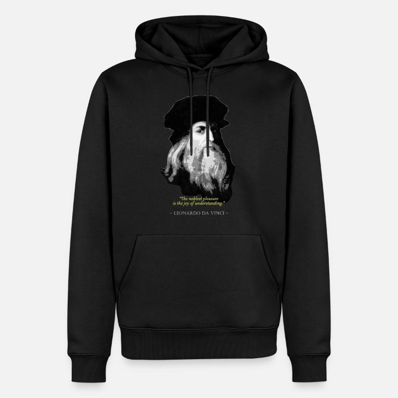 Leonardo Da Vinci Citation - Sweat à capuche Premium bio Homme - noir
