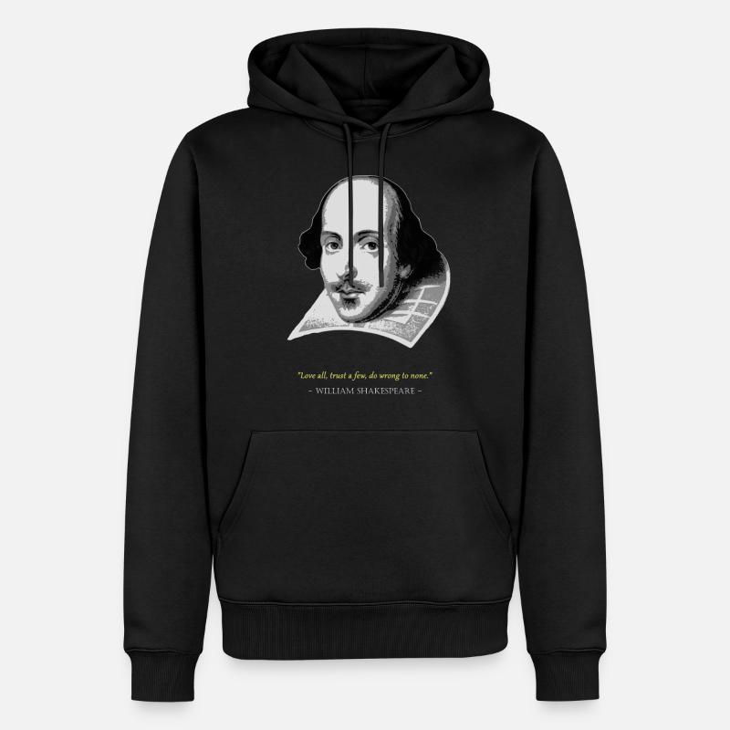 William Shakespeare Citation - Sweat à capuche Premium bio Homme - noir