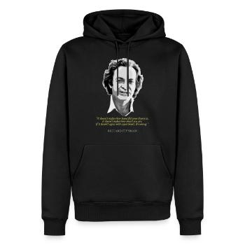 Richard Feynman Citation - Sweat à capuche Premium bio Homme - noir - Devant - Nico (187cm)