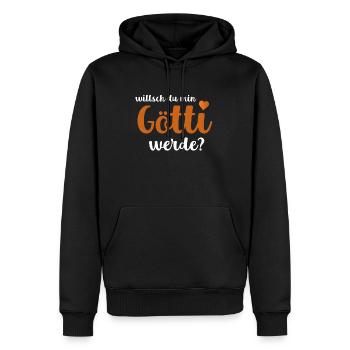 Willsch Du Min Götti Werde? Götti Fragen Firmgötti - Männer Premium Bio Hoodie - Schwarz - Vorne - Nico (187cm)