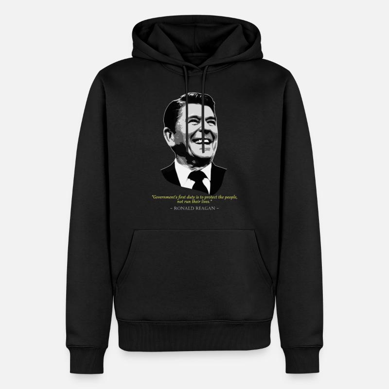 Citation de Ronald Reagan - Sweat à capuche Premium bio Homme - noir