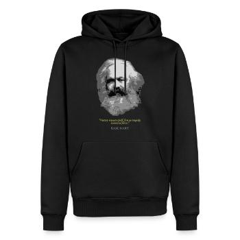Karl Marx Citation - Sweat à capuche Premium bio Homme - noir - Devant - Nico (187cm)