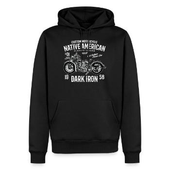 Moto Vintage Moto Vintage Moto Vintage Moto - Sweat à capuche Premium bio Homme - noir - Devant - Nico (187cm)