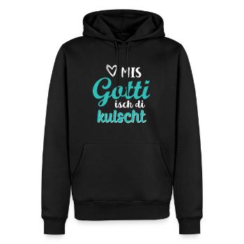 Gotti Geschenkidee Kulschte Gotti Goti - Männer Premium Bio Hoodie - Schwarz - Vorne - Nico (187cm)