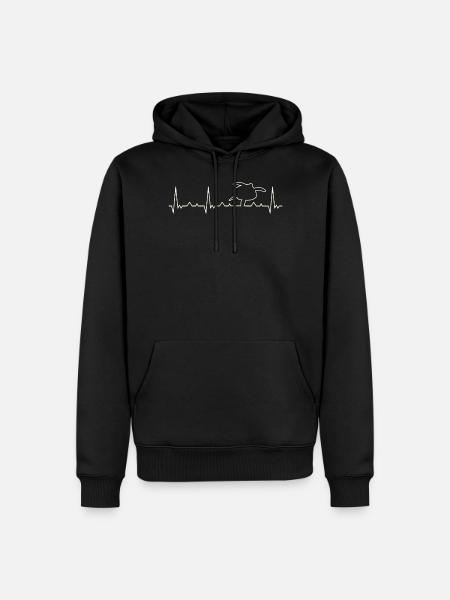 Turtle EKG Heart Beat - Men’s Premium Organic Hoodie - black
