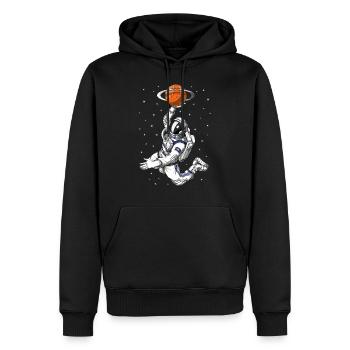 Joueur de basket- astronaute - Sweat à capuche Premium bio Homme - noir - Devant - Nico (187cm)