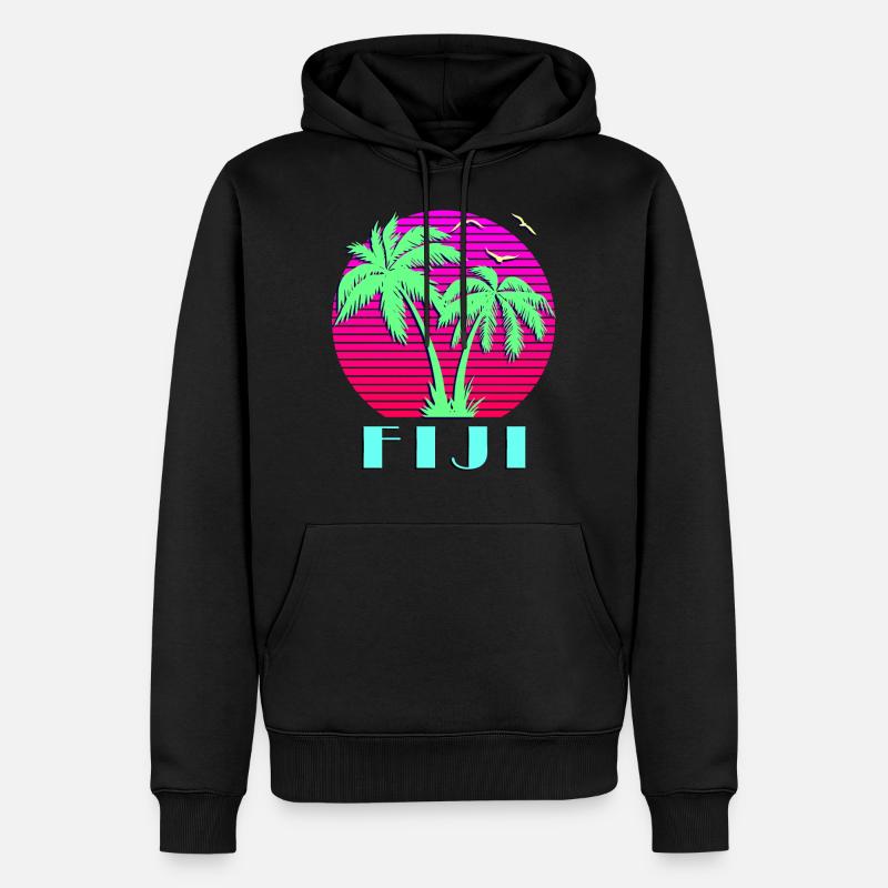 Fidschi - Männer Premium Bio Hoodie - Schwarz
