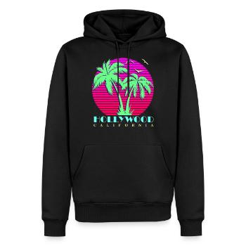 Hollywood - Sweat à capuche Premium bio Homme - noir - Devant - Nico (187cm)