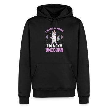 Cadeau de formation d'entraînement de fitness licorne Gym - Sweat à capuche Premium bio Homme - noir - Devant - Nico (187cm)