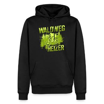 MTB Mountainbiker - Waldweg Heizer - Männer Premium Bio Hoodie - Schwarz - Vorne - Nico (187cm)