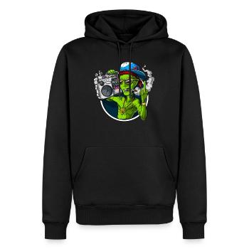 Aliens Stoner Party - Männer Premium Bio Hoodie - Schwarz - Vorne - Nico (187cm)