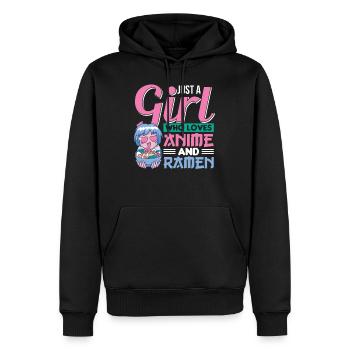 Weeb Sketching Anime Geschenk - Männer Premium Bio Hoodie - Schwarz - Vorne - Nico (187cm)