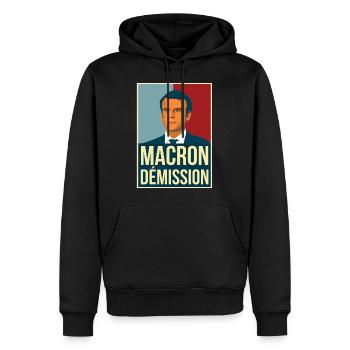Anti Macron außerhalb Rücktritt Retro Vintage Demos - Männer Premium Bio Hoodie - Schwarz - Vorne - Nico (187cm)