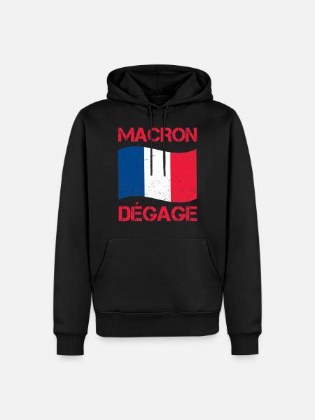 Macron clears France flag yellow vest revolt - Men’s Premium Organic Hoodie - black