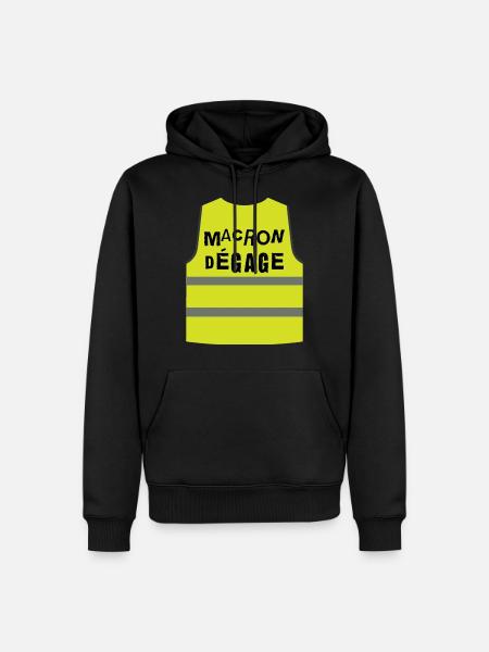 Macron releases yellow vest anti-finance Referendum - Men’s Premium Organic Hoodie - black