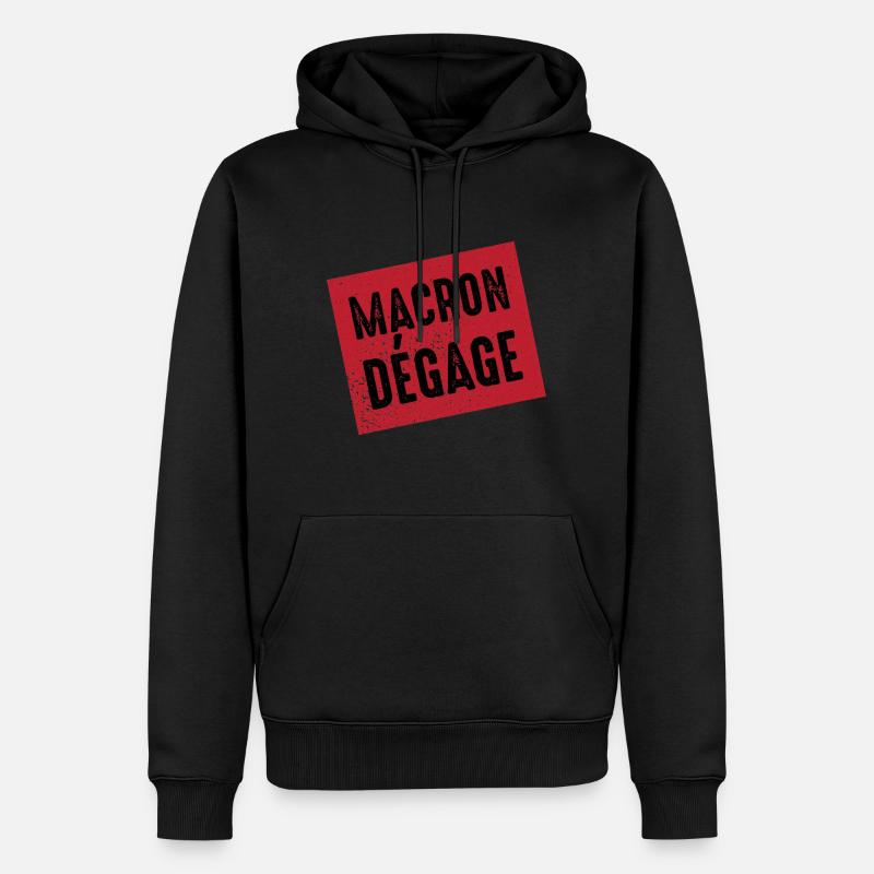 Macron dégage français en colère révolte populaire - Sweat à capuche Premium bio Homme - noir
