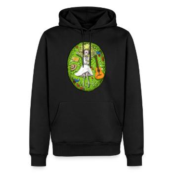 Skelett Hippie - Männer Premium Bio Hoodie - Schwarz - Vorne - Nico (187cm)