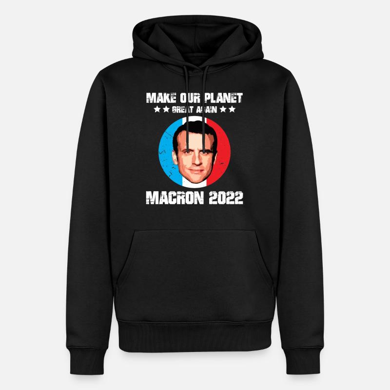 Make our planet great again macron écolo anglais - Sweat à capuche Premium bio Homme - noir