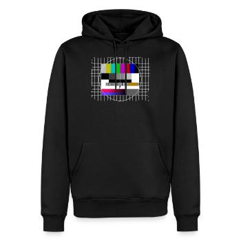 Modèle d’essai TV Télévision Freeze Frame Retro Vintage - Sweat à capuche Premium bio Homme - noir - Devant - Nico (187cm)