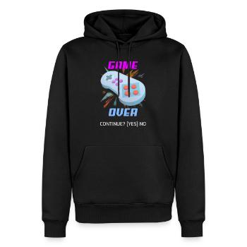 Retro Gaming Gamer Spruch des als Geschenkidee - Männer Premium Bio Hoodie - Schwarz - Vorne - Nico (187cm)