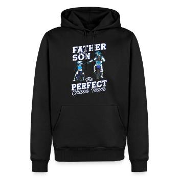 Cadeau de motocross moto dirt bike - Sweat à capuche Premium bio Homme - noir - Devant - Nico (187cm)