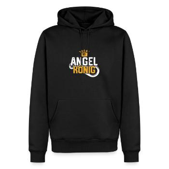 Angelkönig Fischen Angeln Lustiges Angler Geschenk - Männer Premium Bio Hoodie - Schwarz - Vorne - Nico (187cm)