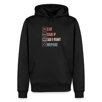 3D printer - Men’s Premium Organic Hoodie - black - Front - Nico (187cm)