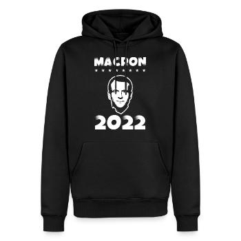 Emmanuel Macron Präsident der Republik 2022 - Männer Premium Bio Hoodie - Schwarz - Vorne - Nico (187cm)