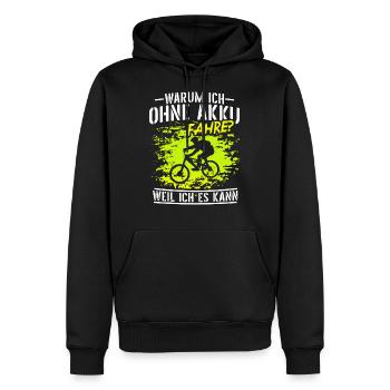 MTB Mountainbiker Mountainbike Biker Geschenk - Männer Premium Bio Hoodie - Schwarz - Vorne - Nico (187cm)