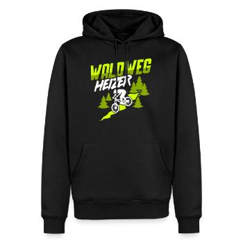 MTB Downhill Mountainbiker - Waldweg Heizer - Männer Premium Bio Hoodie - Schwarz - Vorne - Nico (187cm)