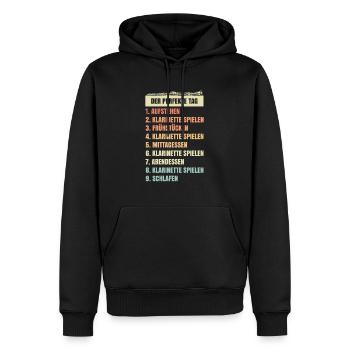 Klarinette Tagesablauf witzige Geschenkidee - Männer Premium Bio Hoodie - Schwarz - Vorne - Nico (187cm)