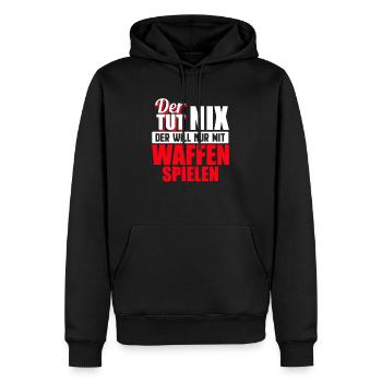 Lustiges Soldaten Sprüche Geschenk - Männer Premium Bio Hoodie - Schwarz - Vorne - Nico (187cm)