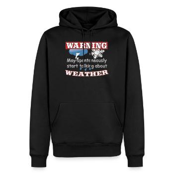 May start talking about weather, Wetter, Klima - Männer Premium Bio Hoodie - Schwarz - Vorne - Nico (187cm)
