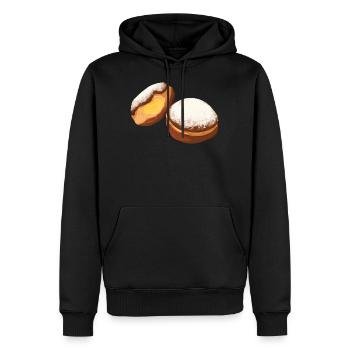 Krapfen Faschingskrapfen Berliner Pfannkuchen - Männer Premium Bio Hoodie - Schwarz - Vorne - Nico (187cm)