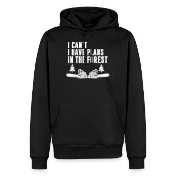I Can´t I Have Plans In The Forest Holzfäller - Männer Premium Bio Hoodie - Schwarz - Vorne - Nico (187cm)