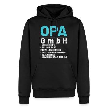 Opa GmbH - Männer Premium Bio Hoodie - Schwarz - Vorne - Nico (187cm)