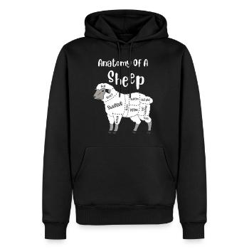 Anatomy of a Sheep Cute Yarn Wool Sheep Knitting - Männer Premium Bio Hoodie - Schwarz - Vorne - Nico (187cm)