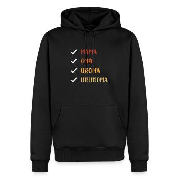 Ururoma cadeau urur grand-mère Ururmami Ururmi - Sweat à capuche Premium bio Homme - noir - Devant - Nico (187cm)