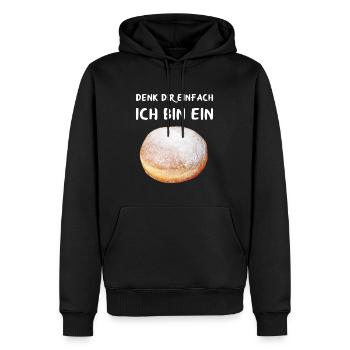 Krapfen Kostüm Faschingskrapfen Krapfen Fasching - Männer Premium Bio Hoodie - Schwarz - Vorne - Nico (187cm)