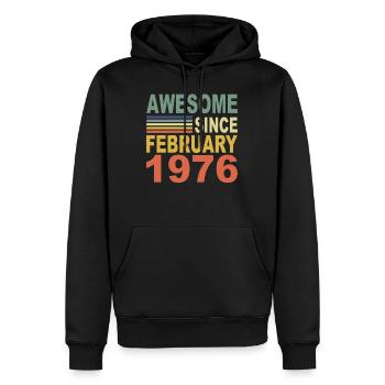 1976 Jahr Geburtstag Awesome since February 1976 - Männer Premium Bio Hoodie - Schwarz - Vorne - Nico (187cm)