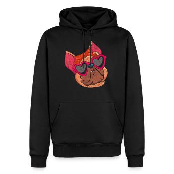 Bulldog français - Sweat à capuche Premium bio Homme - noir - Devant - Nico (187cm)