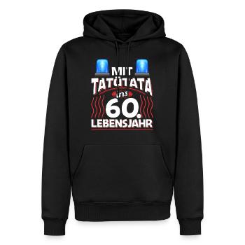 60 Geburtstag Geschenk Mann Feuerwehr Polizei - Männer Premium Bio Hoodie - Schwarz - Vorne - Nico (187cm)