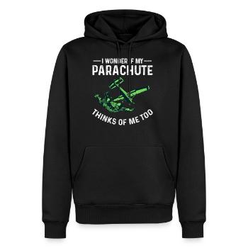 Fallschirm - Männer Premium Bio Hoodie - Schwarz - Vorne - Nico (187cm)