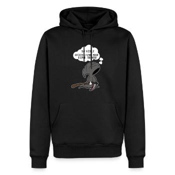 So viele Idioten und nur eine Sense - Männer Premium Bio Hoodie - Schwarz - Vorne - Nico (187cm)