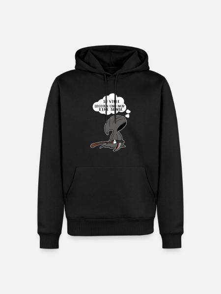 So viele Idioten und nur eine Sense - Männer Premium Bio Hoodie - Schwarz