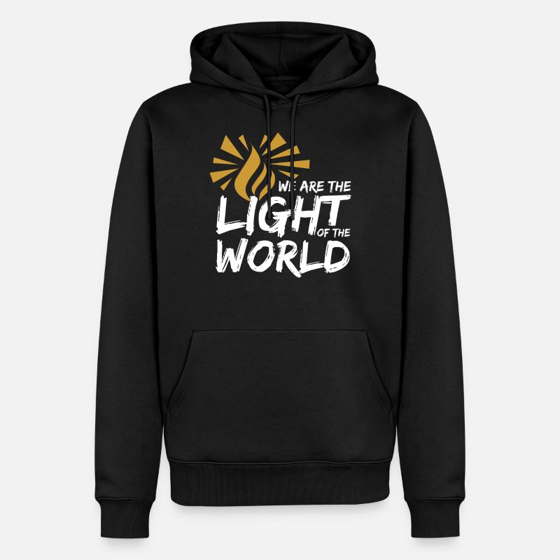 Lumière du monde B - Sweat à capuche Premium bio Homme - noir