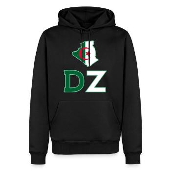 DZ - Sweat à capuche Premium bio Homme - noir - Devant - Nico (187cm)