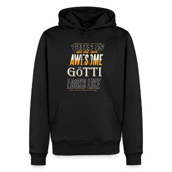 Götti Fragen Firmgötti Taufgötti Götti Geschenk - Männer Premium Bio Hoodie - Schwarz - Vorne - Nico (187cm)